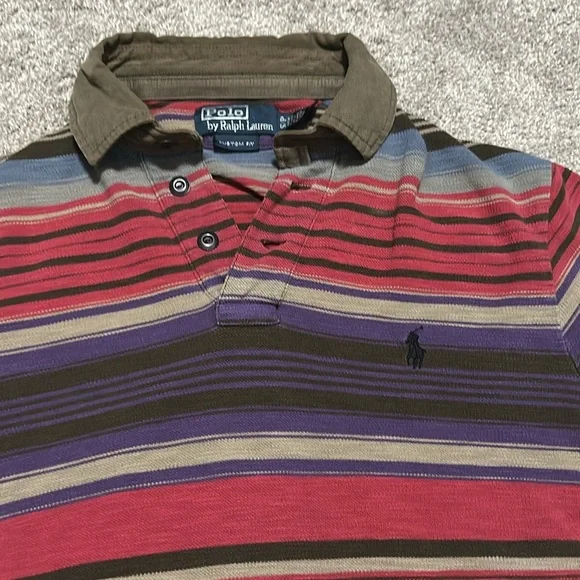 Vintage 90s Polo Ralph Lauren Striped Polo - Picture 2 of 4
